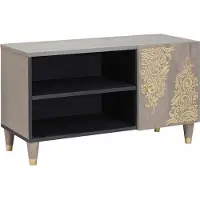 vidaXL TV Kast Grijs 80 x 33 x 46 cm Massief Mango Hout