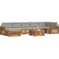 vidaXL Buiten bank set 8 st Natuurlijk en Licht Grijs