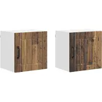 vidaXL Wandkast LUCCA 2 st Oud hout Bewerkt hout