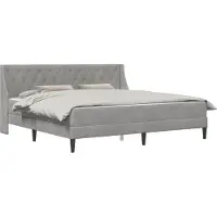 vidaXL Bedframe met matras met matras Lichtgrijs 200 x 200 cm Fluweel