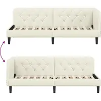 vidaXL Hoek Bed Frame Crème 80 x 200 cm Fluweel