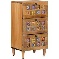 vidaXL Dressoir met lade Naturel 40 x 33 x 75 cm Massief Mango Hout