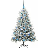 vidaXL Kunstmatige Voorverlichte Kerstboom met Ballenset Groen 150 cm