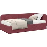 vidaXL Hoek Bed Frame Wijnrood 90 x 190 cm Stof