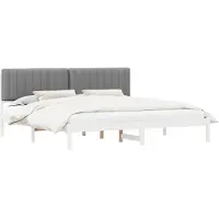 vidaXL Bedframe met Gevoerde Hoofdbord Lichtgrijs 200 x 200 cm