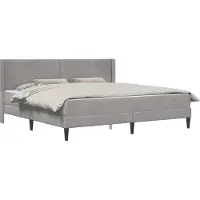 vidaXL Bedframe met matras Lichtgrijs 180 x 200 cm Fluweel