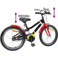 vidaXL Kinderfiets 18 Inch voor 5-7 jaar oud Zwart rood