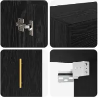 vidaXL Wandkast 2 st Zwart Eiken 69,5 x 34 x 90 cm Bewerkt hout