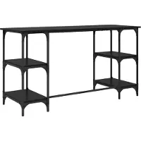 vidaXL Bureau Zwart Eiken Bewerkt hout 140 x 50 x 75 cm