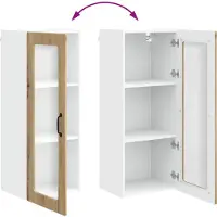vidaXL Wandglas Kasten PORTO Artisan Eiken 40 x 31 x 100 cm