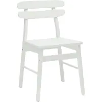 vidaXL Eetkamerstoel 2 st Massief Rubberhout Wit 43.5 x 44.5 x 77.5 cm