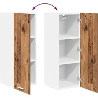 vidaXL Hangkast 2 st Oud Hout en Wit Bewerkt hout