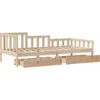 vidaXL Slaapbank met lades 90x190 cm massief grenenhout