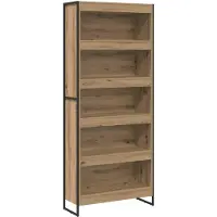 vidaXL Boekenkast 80 x 30 x 189,5 cm Bewerkt hout Ambachtelijk Eiken