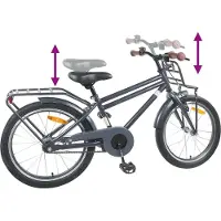 vidaXL Kinderfiets 18 Inch voor 5-7 jaar oud Donkergrijs