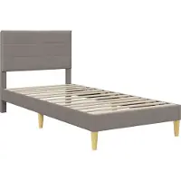 vidaXL Bedframe met matras Taupe 90 x 200 cm Polyester