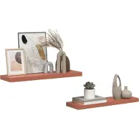 vidaXL Wandplank 2 st Rood 80 x 23,5 x 3,8 cm Bewerkt hout