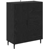 vidaXL Highboard 2 st Zwart Eiken 69,5 x 34 x 180 cm Bewerkt hout