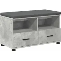 vidaXL Hallenbank Beton Grijs 80 x 38 x 46 cm Geengineerd Hout en Stof
