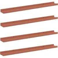 vidaXL Wandplank 4 st Rood 80 x 9 x 3 cm Bewerkt hout