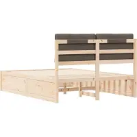 vidaXL Bedframe met Gevoerde Hoofdbord Taupe 135 x 190 cm