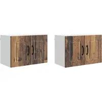 vidaXL Wandkast PORTO 2 st Oudhout Bewerkt hout