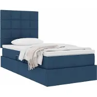 vidaXL Opslag bed met matras met hoofdeinde Blauw 90 x 190 cm Stof