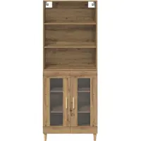 vidaXL Highboard Artisan Eiken 69,5 x 32,5 x 180 cm Bewerkt hout