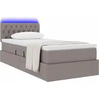 vidaXL LED opbergbed met matras Taupe 90 x 190 cm Stof