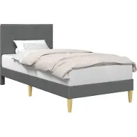 vidaXL Bedframe met hoofdeinde Donkergrijs 90 x 190 cm Stof