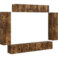 vidaXL TV Kast 8 st Gerookt eiken Bewerkt hout