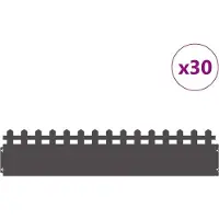 vidaXL Gazonranden 30 st 103 x 0,05 x 22 cm Staal Zwart