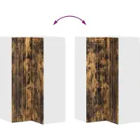 vidaXL Wandhoekkast LUCCA Gerookt eiken 57 x 57 x 100 cm Bewerkt hout