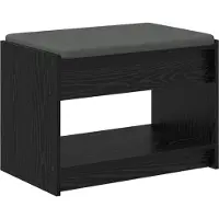 vidaXL Hallenbank Zwarte Eik 63 x 38 x 45 cm Geengineerd Hout en Stof