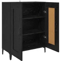 vidaXL Dressoir Zwart Eiken 69,5 x 34 x 90 cm Bewerkt hout
