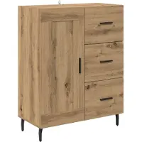 vidaXL Highboard 2 st Artisan Eiken 69,5 x 34 x 180 cm Bewerkt hout