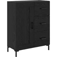 vidaXL Highboard 2 st Zwart Eiken 69,5 x 34 x 180 cm Bewerkt hout