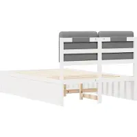 vidaXL Bedframe met Gevoerde Hoofdbord Lichtgrijs 120 x 190 cm