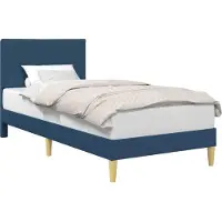 vidaXL Bedframe met hoofdeinde Blauw 90 x 190 cm Stof