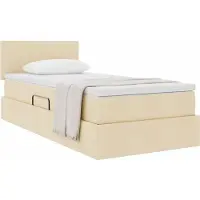 vidaXL Opbergbed met matras met hoofdeinde Crème 90 x 190 cm fluweel