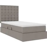 vidaXL Opslag bed met matras met hoofdeinde Taupe 90 x 200 cm Stof