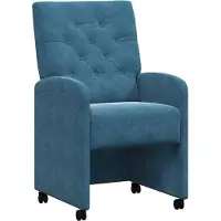 vidaXL Eetkamerstoelen met wielen 2 st Fluweel Blauw 58 x 67 x 97 cm