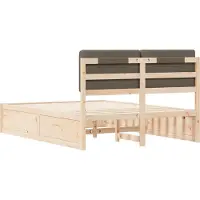 vidaXL Bedframe met Gevoerde Hoofdbord Taupe 140 x 190 cm