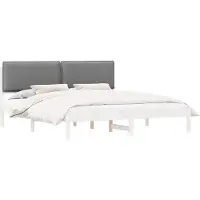 vidaXL Bedframe met Gevoerde Hoofdbord Lichtgrijs 200 x 200 cm
