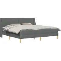 vidaXL Bedframe met matras Donkergrijs 180 x 200 cm Stof