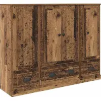 vidaXL Highboard 3 pcs Oud Hout 132 x 35,5 x 103,5 cm Bewerkt hout