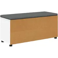vidaXL Hallenbank Wit 100 x 38 x 46 cm Geengineerd Hout en Stof