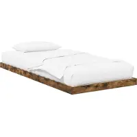 vidaXL Bedframe Rook Eiken 90 x 190 cm Bewerkt hout
