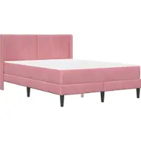 vidaXL Bedframe met matras met hoofdeinde Roze 160 x 200 cm Fluweel