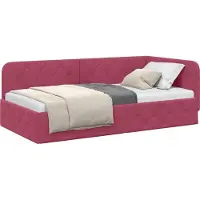 vidaXL Hoek Bed Frame Wijnrood 100 x 200 cm Fluweel